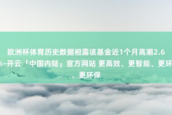 欧洲杯体育历史数据袒露该基金近1个月高潮2.68%-开云「中国内陆」官方网站 更高效、更智能、更环保