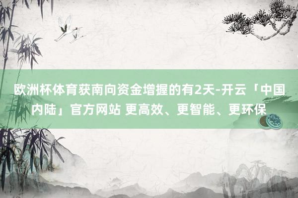 欧洲杯体育获南向资金增握的有2天-开云「中国内陆」官方网站 更高效、更智能、更环保