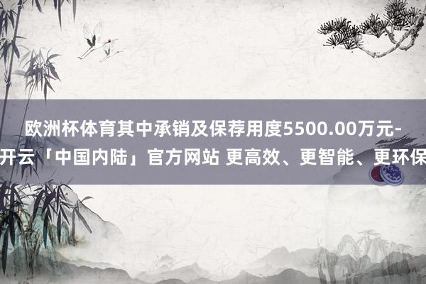 欧洲杯体育其中承销及保荐用度5500.00万元-开云「中国内陆」官方网站 更高效、更智能、更环保