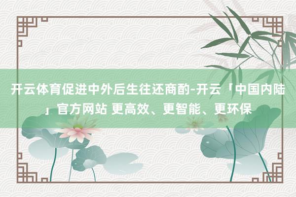 开云体育促进中外后生往还商酌-开云「中国内陆」官方网站 更高效、更智能、更环保