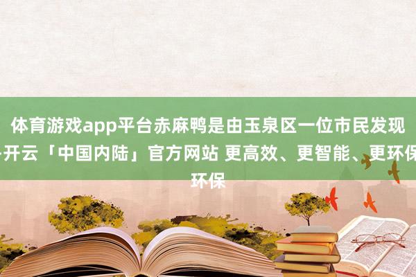 体育游戏app平台赤麻鸭是由玉泉区一位市民发现-开云「中国内陆」官方网站 更高效、更智能、更环保