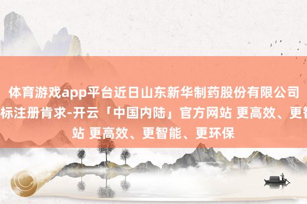 体育游戏app平台近日山东新华制药股份有限公司新提交4件商标注册肯求-开云「中国内陆」官方网站 更高效、更智能、更环保