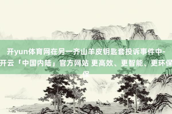 开yun体育网在另一齐山羊皮钥匙套投诉事件中-开云「中国内陆」官方网站 更高效、更智能、更环保