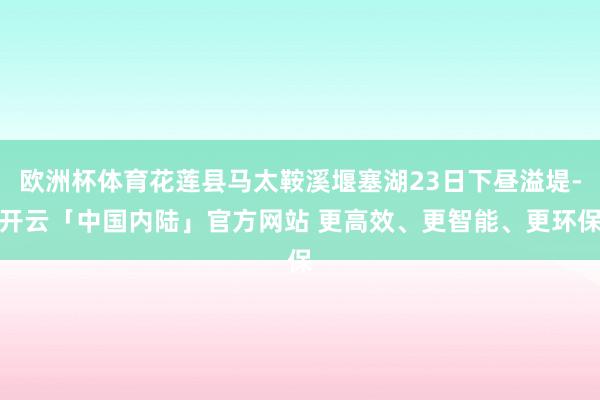 欧洲杯体育花莲县马太鞍溪堰塞湖23日下昼溢堤-开云「中国内陆」官方网站 更高效、更智能、更环保