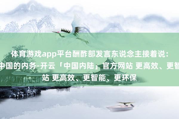 体育游戏app平台酬酢部发言东说念主接着说：台湾问题是中国的内务-开云「中国内陆」官方网站 更高效、更智能、更环保